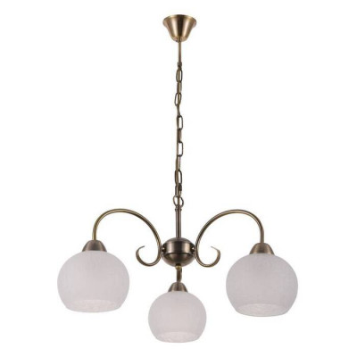 Arte Lamp MARGO, Люстра, цвет арматуры - АНТИЧНАЯ БРОНЗА, цвет плафона/декора - БЕЛЫЙ, 3х60W E27, A9317LM-3AB