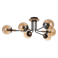 Arte Lamp OXFORD, Люстра, цвет арматуры - черный, цвет плафона/декора - КОНЬЯК, 6х40W E27, A2716PL-6BK