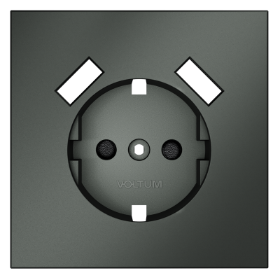 Накладка для розетки с заземлением и защитными шторками, с USB A+A, S70 (титан), VLS000906