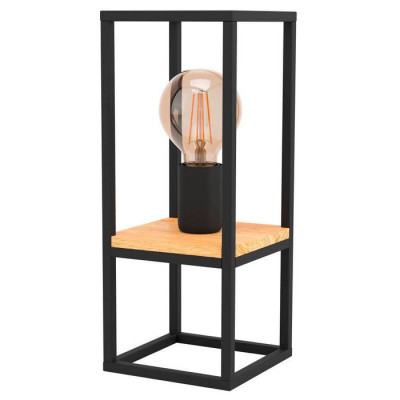 99797 Настольная лампа LIBERTAD, 1Х40W, E27, L140, B140, H350, сталь/дерево, черный/коричневый