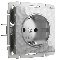 Werkel W1271006/ Розетка с заземлением (hammer серебряный), a052073