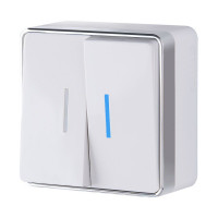 Werkel W5020101/ Выключатель двухклавишный с подсветкой Gallant (белый), a051586