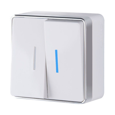 Werkel W5020101/ Выключатель двухклавишный с подсветкой Gallant (белый), a051586