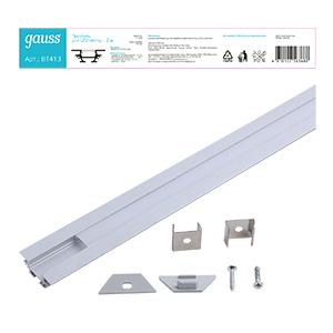 Gauss Профиль для ленты LED угловой - 2m, BT413