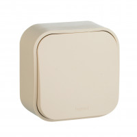 Legrand Выключатель кнопочный одноклавишный - Legrand Quteo - IP20 6А 250В винтовые зажимы накладной монтаж - слоновая кость, 782235