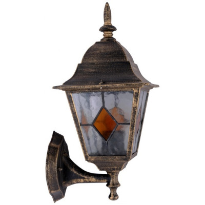 Arte Lamp BERLIN, Светильник уличный архитектурный, цвет арматуры - ЧЕРНО-ЗОЛОТОЙ, цвет плафона/декора - ПРОЗРАЧНЫЙ, 1х75W E27, A1011AL-1BN