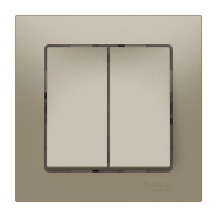 ATN000552S - ATLASDESIGN 2-клавишный ВЫКЛЮЧАТЕЛЬ, сх.5, 10АХ, в сборе, быстрозажим. клем., ШАМПАНЬ, Systeme Electric