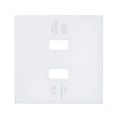 Simon 10001196-230 Накладка для 2-х зарядных устройств USB SmartCharge цвета белый матовый S100