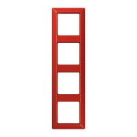 Рамка 4-кратная для вертикальной и горизонтальной установки; термопласт, красная, AS584BFRT Рамка 4-кратная для вертикальной и горизонтальной установки; термопласт, красная, AS584BFRT