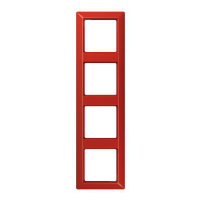 Рамка 4-кратная для вертикальной и горизонтальной установки; термопласт, красная, AS584BFRT