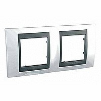 MGU66.004.292 - UNICA TOP РАМКА 2-постовая, горизонтальная, ГРАФИТ/НОРДИК