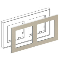 IRIDIUM Рамка на 2 поста, шампань, Monaco 03 с кромкой, 03P203