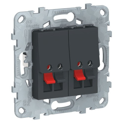 NU548954 - Unica new аудиорозетка двойная, антрацит