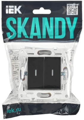 SKANDY Выключ. 2-кл. с инд. 10А SK-V09Bl черн. IEK, SK-V20-1-10-K02