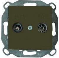 37712032 - F-37 Одинарная TV розетка, коричневый, Fontini