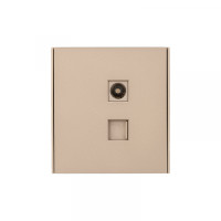 KRANZ STRONG Розетка компьютерная RJ45 кат6 + TV с/у шелк, с 1-пост. рамкой, KR-78-0722-8