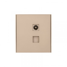 KRANZ STRONG Розетка компьютерная RJ45 кат6 + TV с/у шелк, с 1-пост. рамкой, KR-78-0722-8