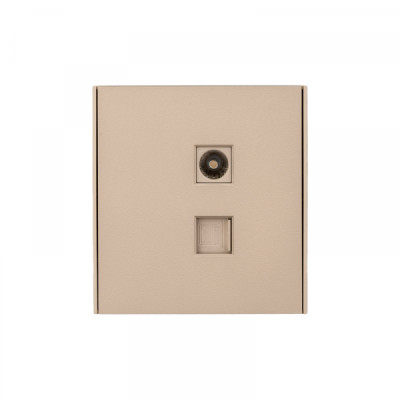 KRANZ STRONG Розетка компьютерная RJ45 кат6 + TV с/у шелк, с 1-пост. рамкой, KR-78-0722-8