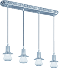FD1077SCB Fede MILANO Светильник потолочный подвесной c четырьмя лампами без плафонов MILANO, Bright Chrome