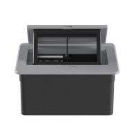 Donel Настольный встраиваемый выдвижной розеточный блок 4 мод. (2 мод. 45х45), алюминий, DDSB4RAL