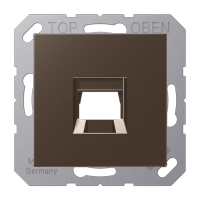 Kрышка для 1-го разъема; без видимого винта; подпружиненная шторка; термопласт; мокка, A1569-1WEMO