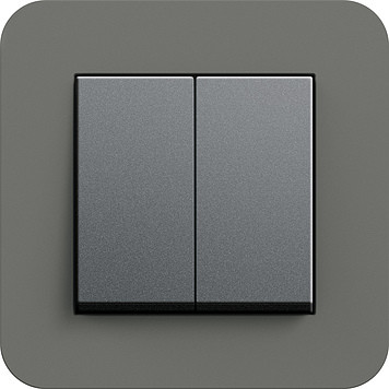 Gira Выключатель 2-клавишный, матовый антрацит - Темно-серый, серия E3
