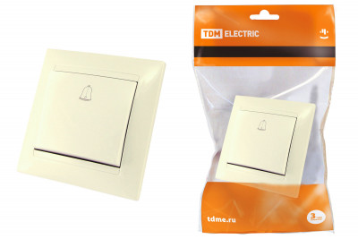 Кнопка звонковая 6А сл. кость "Лама" TDM Electric, SQ1815-0108