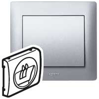 Legrand Лицевая панель - Galea Life - для одиночной розетка для колонок - Кат. № 7 757 85 - Aluminium, 771300