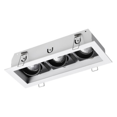 Novotech 370714 SPOT NT20 227 белый/черный Встраиваемый светильник IP20 GU10 3*50W 220V GESSO