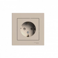 ATN001244 - ATLASDESIGN РОЗЕТКА с заземлением со шторками, 16А, в сборе, ПЕСОЧНЫЙ, Systeme Electric