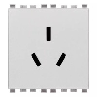 Vimar Розетка SICURY 2P+T 16A китайский стандарт, серебро матовое, 20254.N