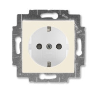 5520H-A03457 17W - Розетка ABB Levit с заземлением со шторками 16А слоновая кость / белый - 2CHH203457A6017
