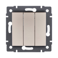 Выключатель 3-клавишный 10А/250В, изогнутый, золотой Kollinger REA-R-012GD для Aspekt, Eleganz, Reflex Выключатель 3-клавишный 10А/250В, изогнутый, золотой Kollinger REA-R-012GD для Aspekt, Eleganz, Reflex