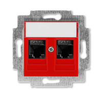 5014H-A61018 65W - Розетка информационная ABB Levit двойная 2хRJ45 категория 6 красный - 2CHH296118A6065