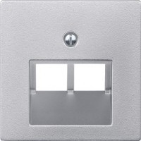 SM Накладка для комп./тлф. розетки 2хRJ45, алюм. SM Накладка для комп./тлф. розетки 2хRJ45, алюм.