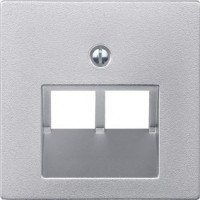 SM Накладка для комп./тлф. розетки 2хRJ45, алюм.