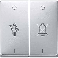 SD Клавиша 2-наяс линзами и c cимволами "Вызов горничной", "Не звонить", алюм.