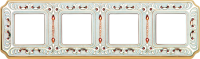 FD01354OPCL Fede Siena Crystal De Luxe Palace Рамка 4-ная, Gold White Patina