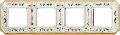 FD01354OPCL Fede Siena Crystal De Luxe Palace Рамка 4-ная, Gold White Patina