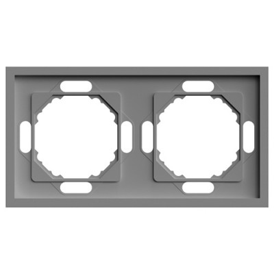 Feron Рамка 2-местная, серия Эмили, PFR00-5002-10, платиново-серый, soft touch, 49963, STEKKER