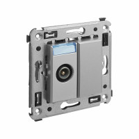 4404513 - ДКС Розетка TV проходная в стену, "Avanti", "Закаленная сталь"