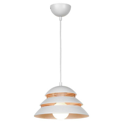 LUSSOLE BEIJING Подвесной светильник, цвет основания - белый, плафон - металл (цвет - белый), 1x40W E27, LSP-8130