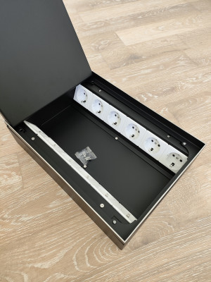 Люк напольный на 12 модулей, металлический, h=85мм, крышка с углублением 17 мм, TIMIUX, нержавеющая сталь, EU12H85U ST