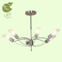 LUSSOLE LANO Люстра потолочная, цвет основания - матовый никель, плафон - стекло (цвет - белый), 6x7W E14, GRLSA-2813-06