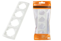 Рамка 4-х постовая вертикальная белая "Онега" TDM Electric, SQ1805-0029