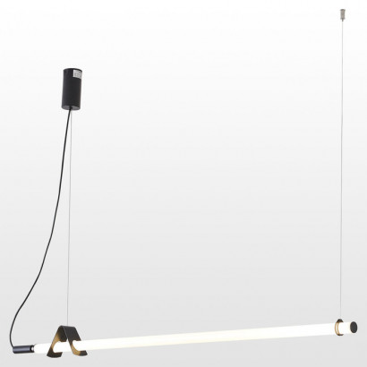 LUSSOLE PICKENS Линейно-Подвесной светильник, цвет основания - черный, плафон - акрил (цвет - белый), 1x72W LED, LSP-8394