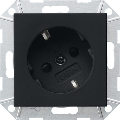 0418005 Gira Розетка с з/к  споворот на 30° с затвором (shutter) и символом
