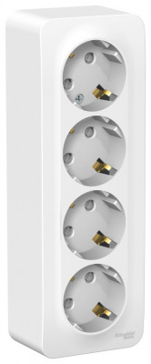 BLANCA О/У РОЗЕТКА 4-я с заземл. со шторками изолирующая пластина,16А, 250В, БЕЛЫЙ