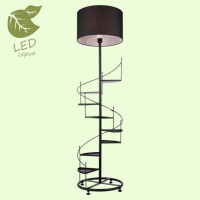 LUSSOLE WRANGELL Торшер, цвет основания - черный, плафон - ткань (цвет - черный), 1x10W E27, GRLSP-0524