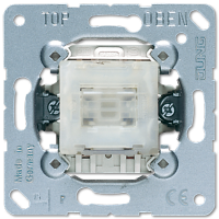 Балансирный проходной переключатель 10 A/ 250 B, клавиша самовозвратная, возможна подсветка , пружинные зажимы; не подходит к клавишам серии EP; универсальные встраиваемые механизмы, 506TU